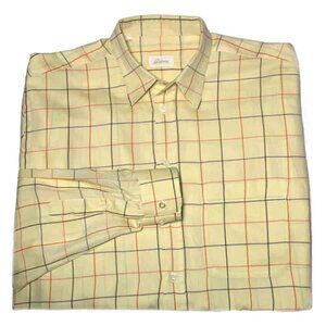 Brioni Short Yellow Window Pane Check Men's Size Large